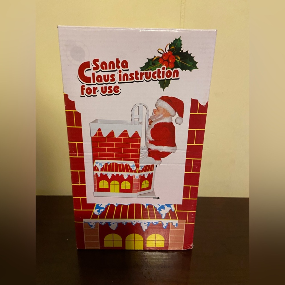 Santa Claus Climbing Chimney Animated Ornament Decoration